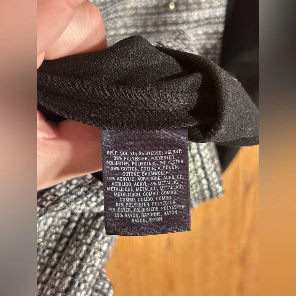 Anthropologie Moulinette Soeurs Grisaille Metallic Tweed Sheath Black Motif Midi - Picture 8 of 9